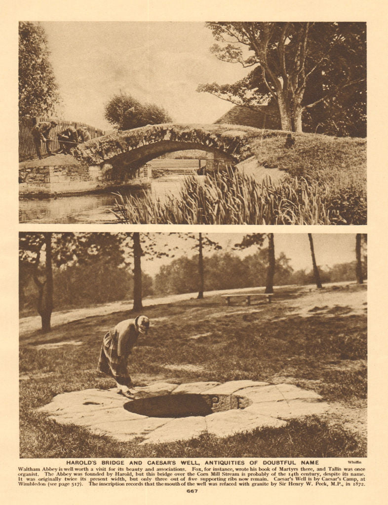 Harold's Bridge, Waltham Abbey. Corn Mill Stream. Caesar's Well, Wimbledon 1926